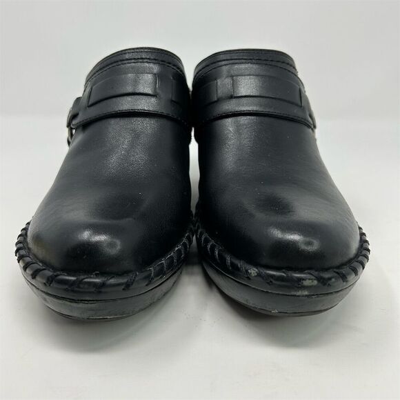 Frye Women's Black Leather Clog Mules Size 9.5 Block Heel Slip-On Western - Picture 7 of 16